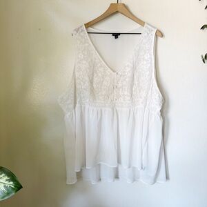 Torrid | Sheer Babydoll Chiffon Embroidered Top